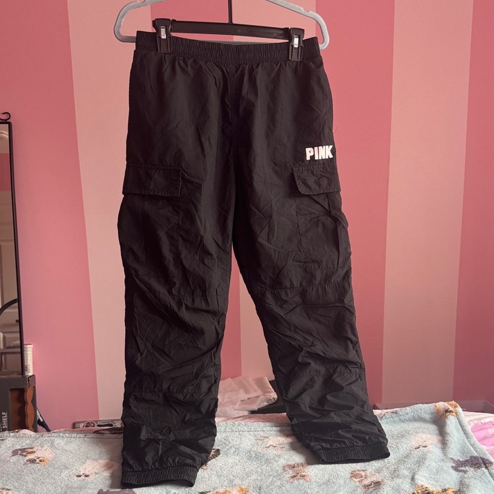 PINK Victoria's Secret Black Cargo Pants with Side Pockets